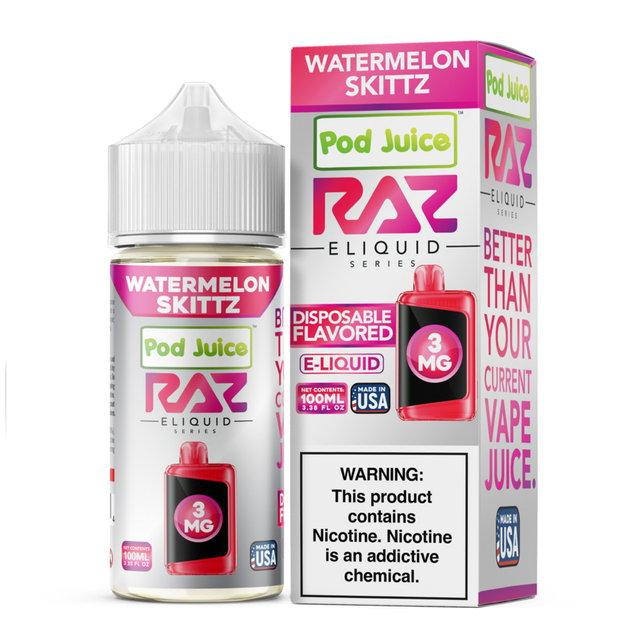 POD JUICE X RAZ WATERMELON SKITTS 100ML 3MG